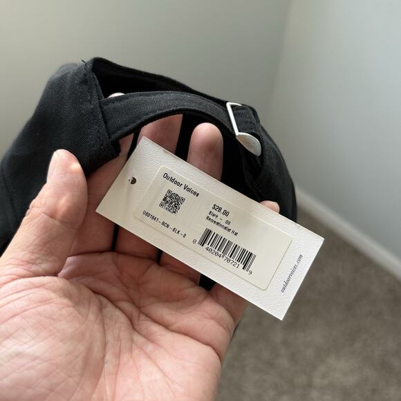 NWT Outdoor Voices Recreationalist Black Hat Baseball Cap OV Strapback - Picture 4 of 7